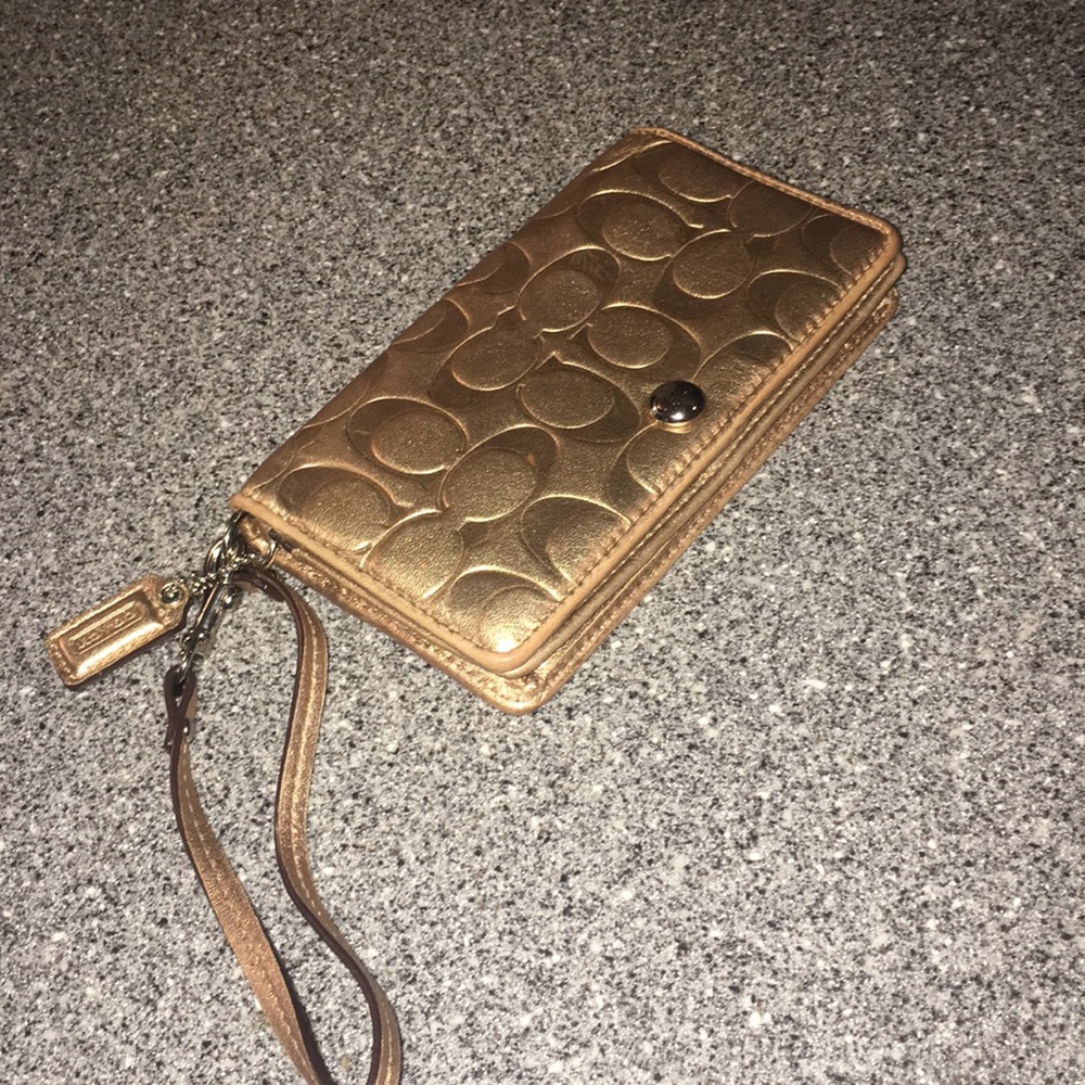 Coach Gold Wristlet
